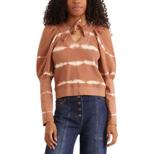 Ulla Johnson | Sutton Mélange Terry Pullover | Neutral Tie Front Fall Layering S